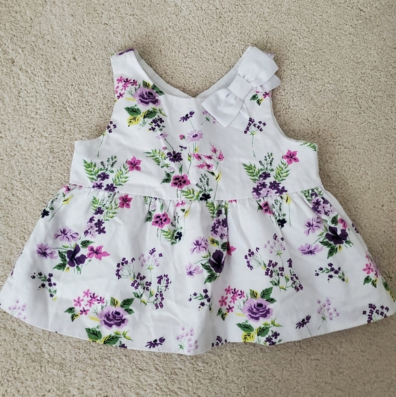 Janie and Jack Girls White and Purple Floral Bow Top sz18-24m - Picture 7 of 10